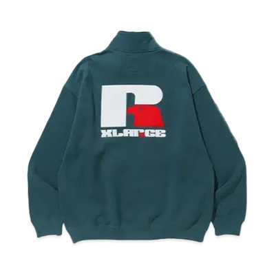 XLARGE x RUSSELL Half Zip Sweat "Green"