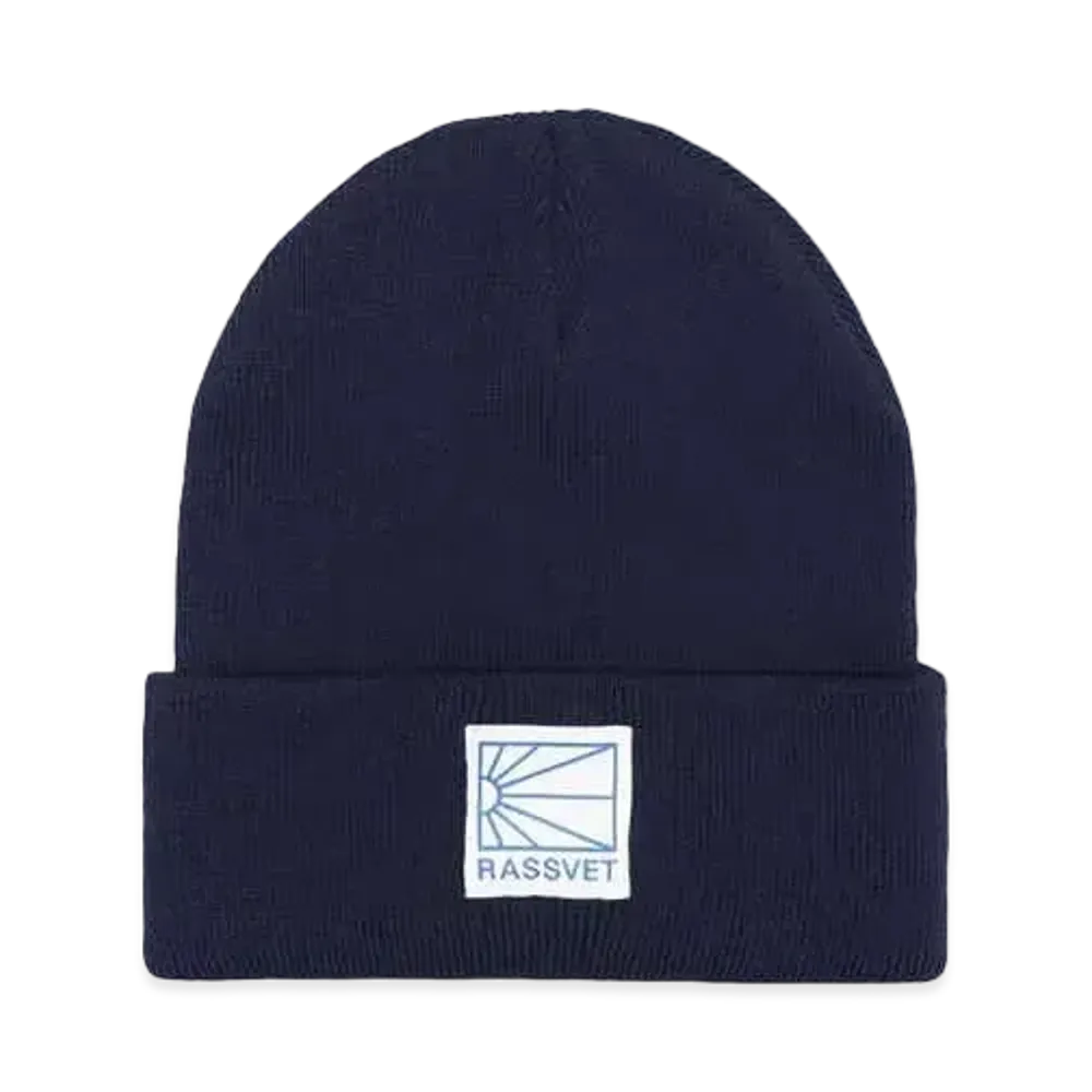 RASSVET RASSVET LOGO TAG BEANIE KNIT "NAVY"