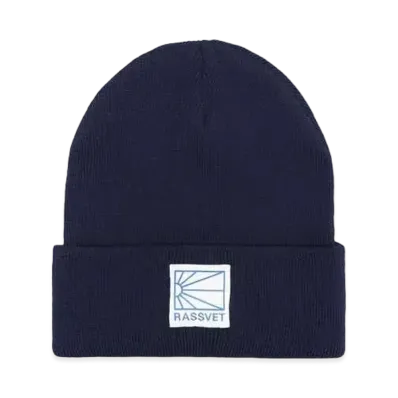 RASSVET RASSVET LOGO TAG BEANIE KNIT "NAVY"