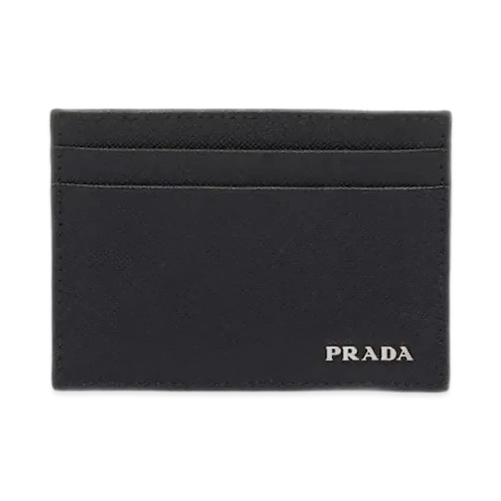 PRADA Saffiano Leather Card Holder "Black"