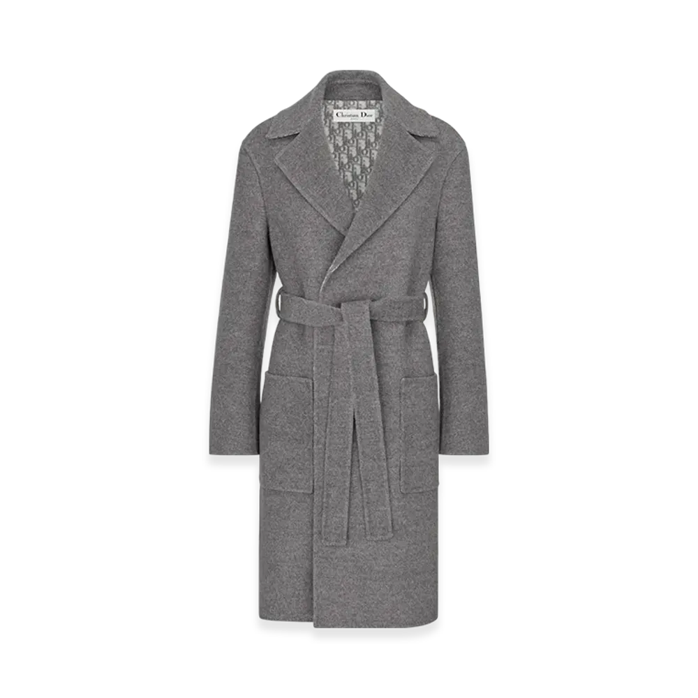 Dior Women's Coat Double Sided Wool "Gray"