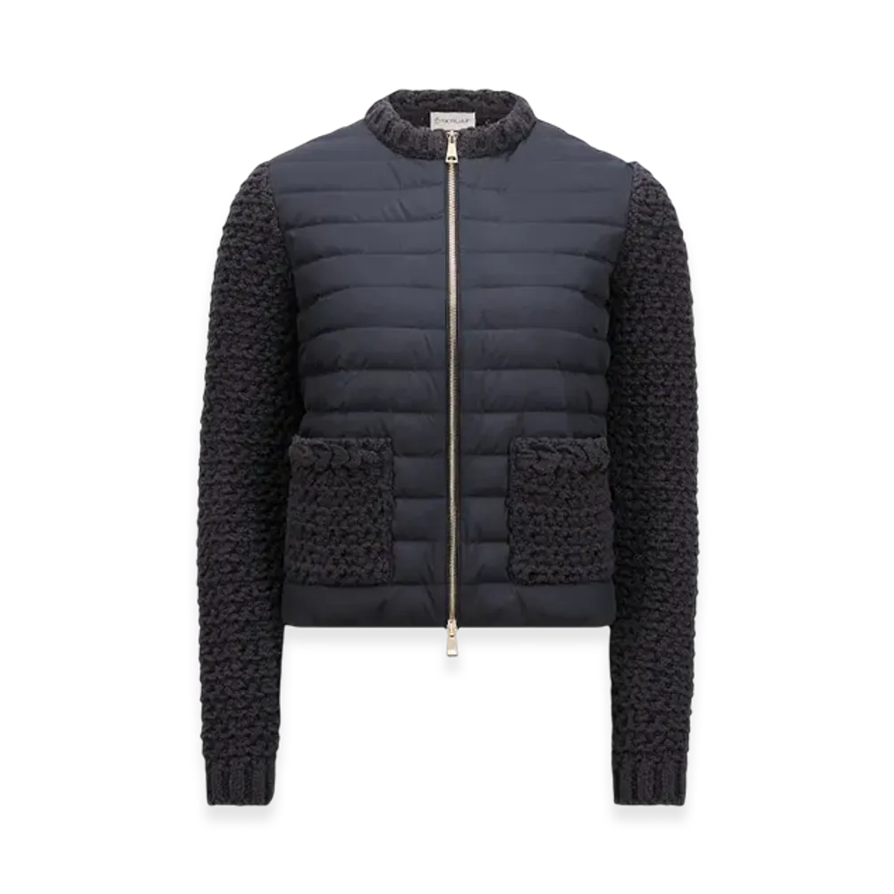 MONCLER Padded Cotton Zip-Up Cardigan "Navy Blue"