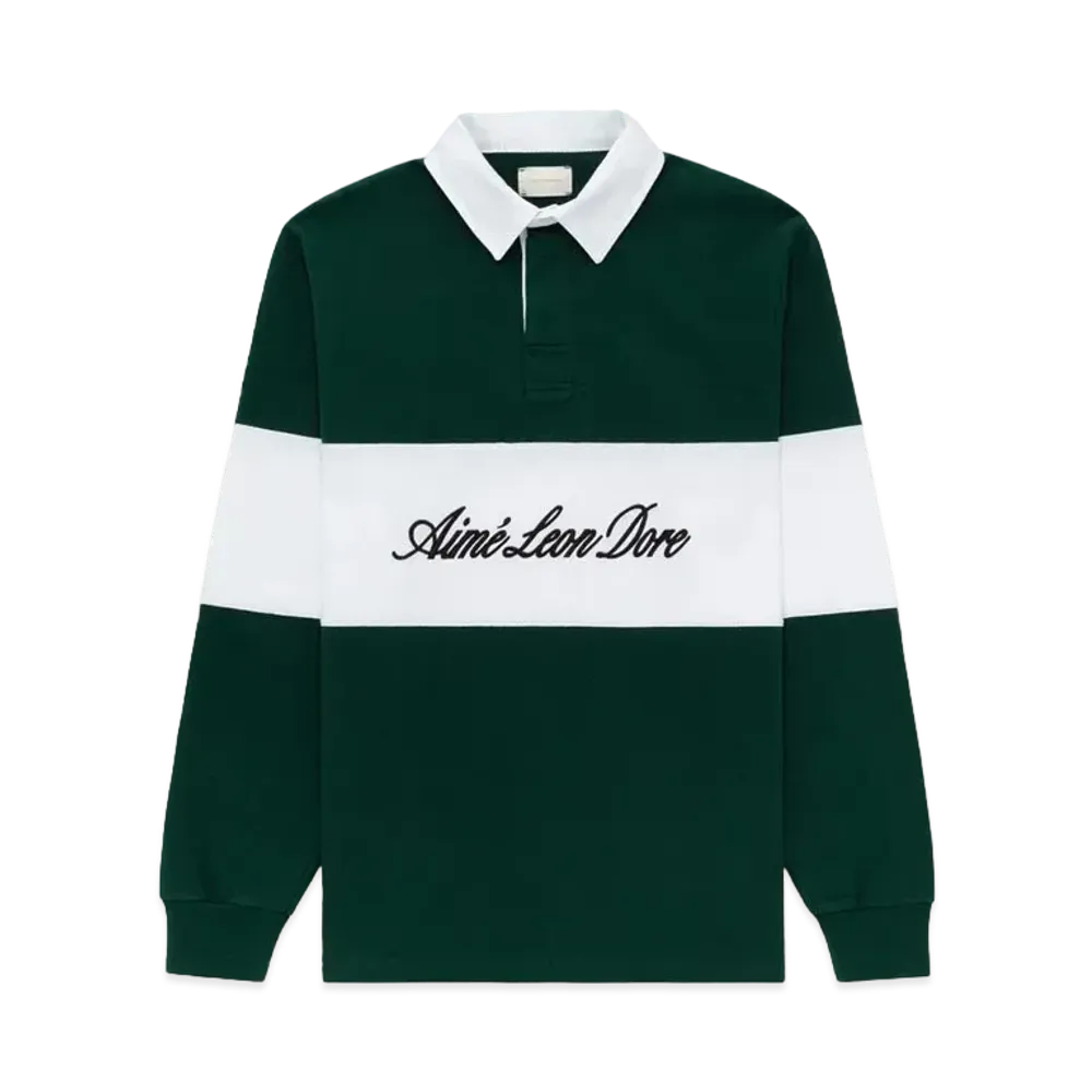 Aime Leon Dore Script Paneled Rugby "Green"