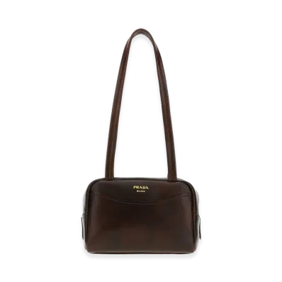 PRADA Women's Leather Mini Carry Shoulder Bag "Dark Brown"