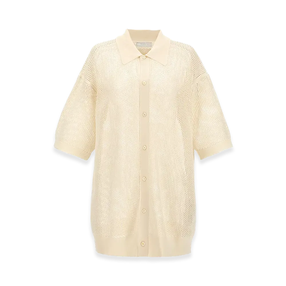 PRADA Mesh Knit Shirt "White"