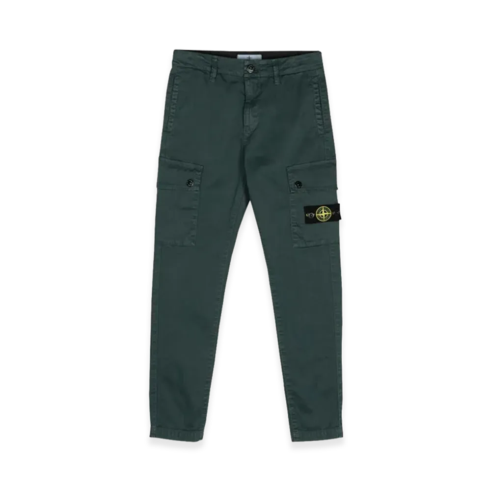 Stone Island Kids Regular Tapered Pants "Green"