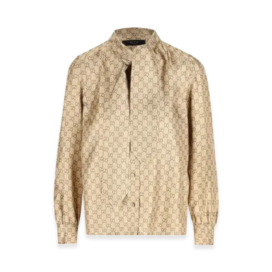 GUCCI Women's 'GG' Shirt "Beige"