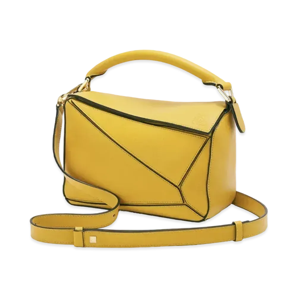 LOEWE Small Puzzle Bag In Classic Calfskin "Mustard"