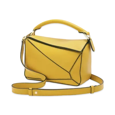 LOEWE Small Puzzle Bag In Classic Calfskin "Mustard"