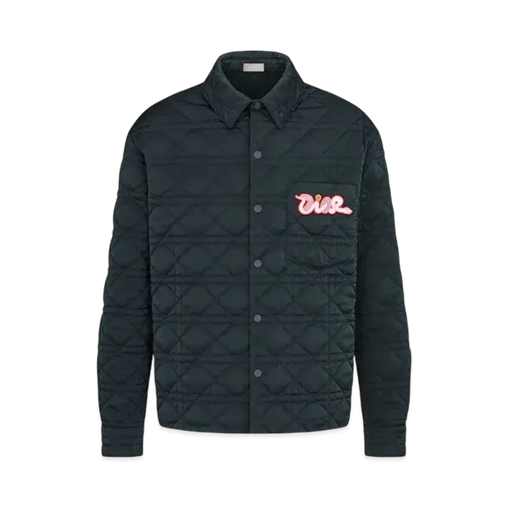 Dior x KAWS Overshirt Technical Satin "Navy Blue"