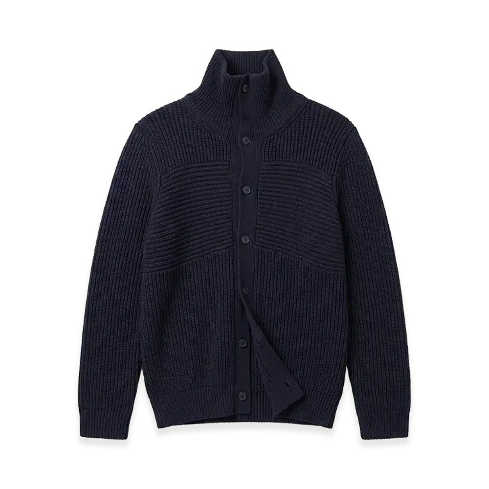 Maison Margiela Chunky Knit High-Neck Cardigan "Nevy"