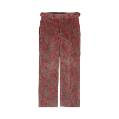 Needles SIDE TAB TROUSER - C/PU 8W CORDUROY / PAISLEY PT. "Red"