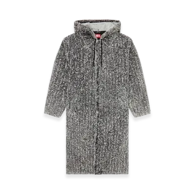 Diesel D-Jack-S Hooded Coat In Boucle Denim "Black"