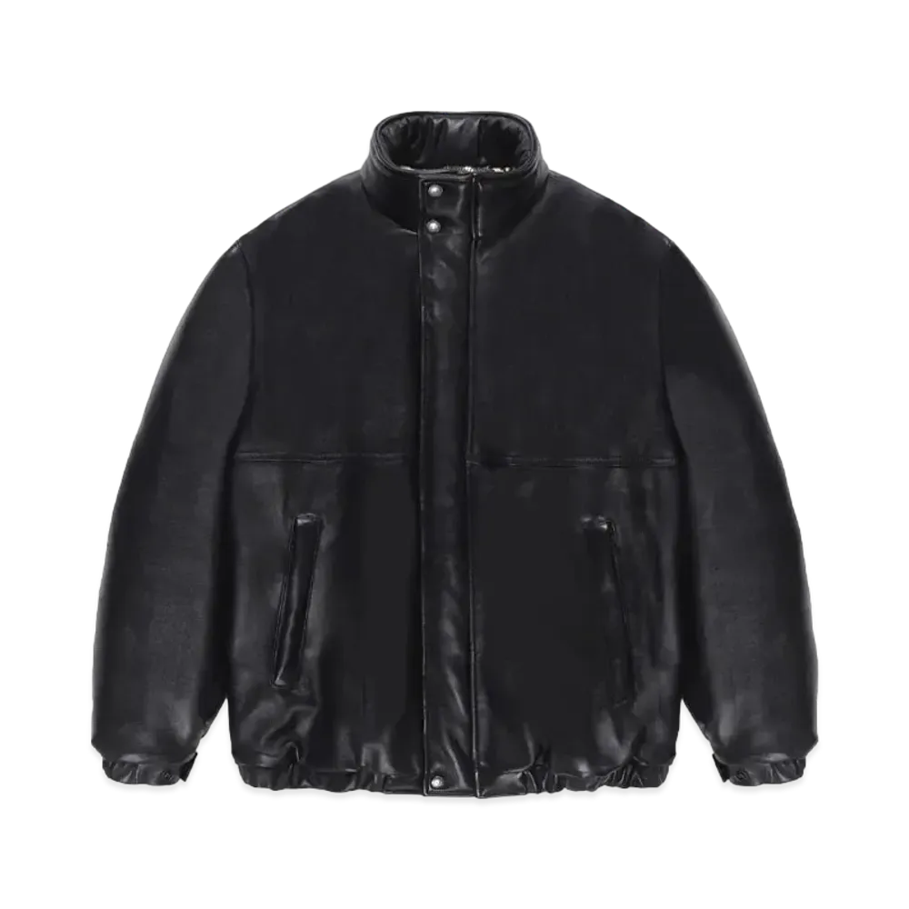 WACKO MARIA Leather Puffer Jacket "Black"