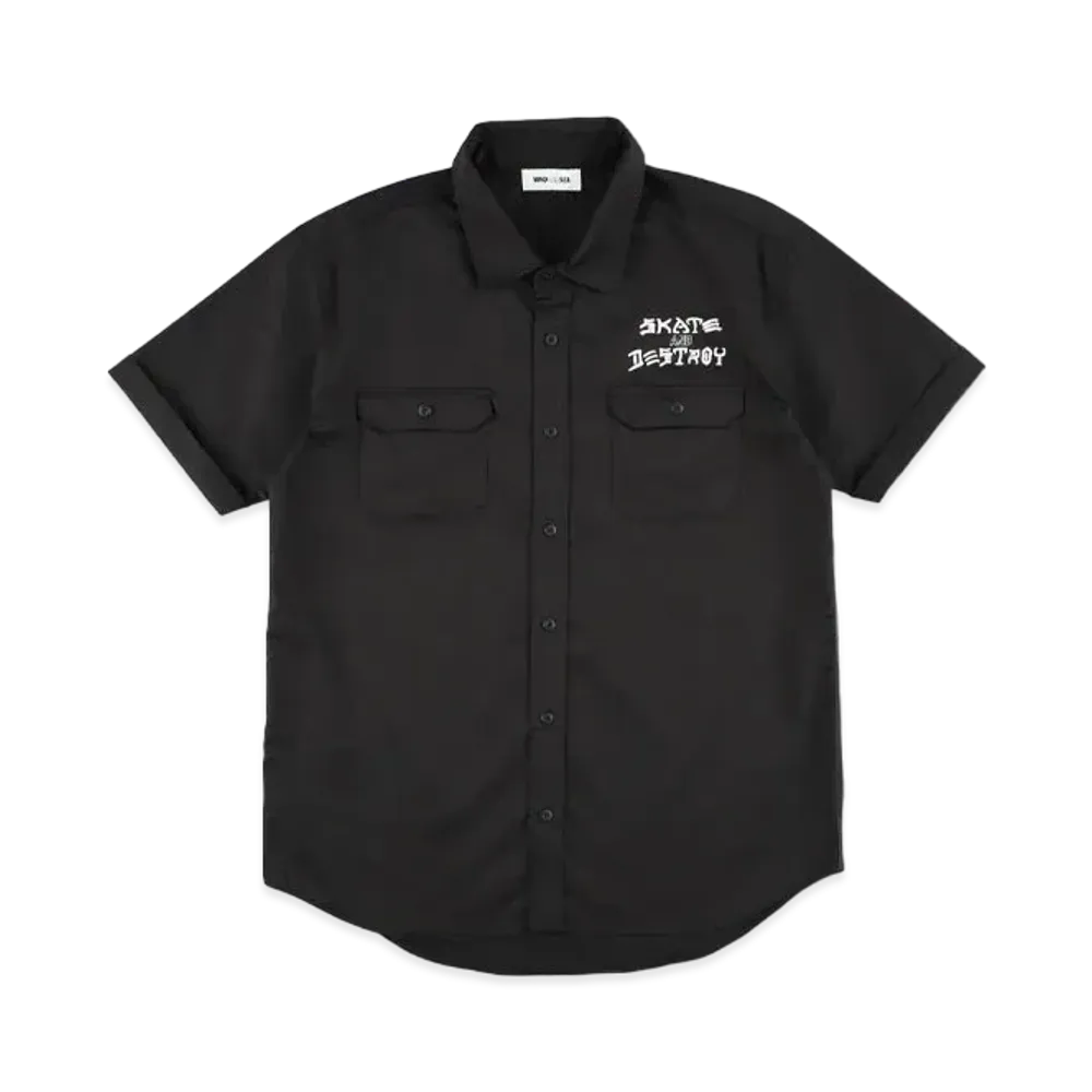 WIND AND SEA x THRASHER Work Shirts "Black"