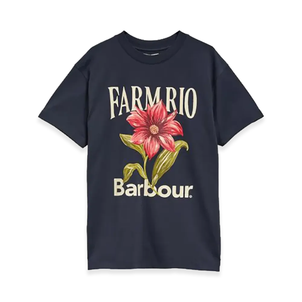 Barbour x FARM Rio Women's Wildflower T-Shirt "Navy"