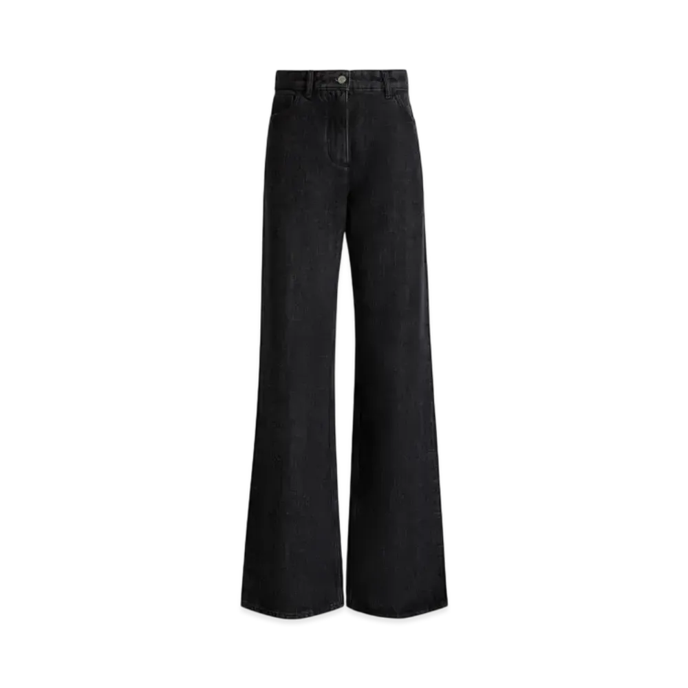Bally Wide-Leg Denim Pants In Cotton "Gray"