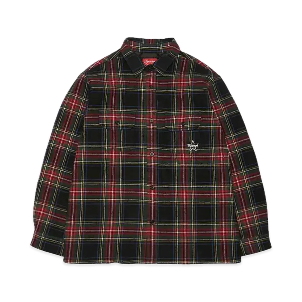 Supreme Quilted Plaid Flannel Shirt "Black"