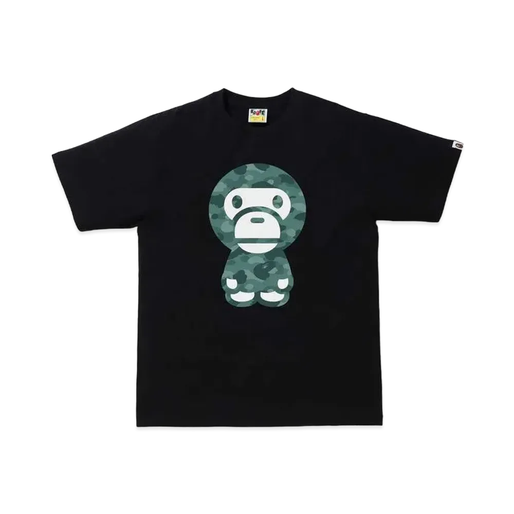 A BATHING APE COLOR CAMO BIG BABY MILO TEE "Black/Green"