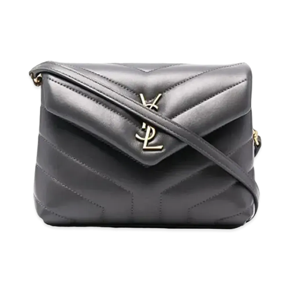 Saint Laurent Loulou Toy Bag In Y-Quilted Leather "Storm"