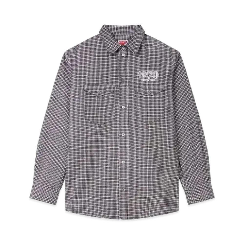 KENZO 'Archive 1970' Embroidery Military Shirt "Stone Grey"