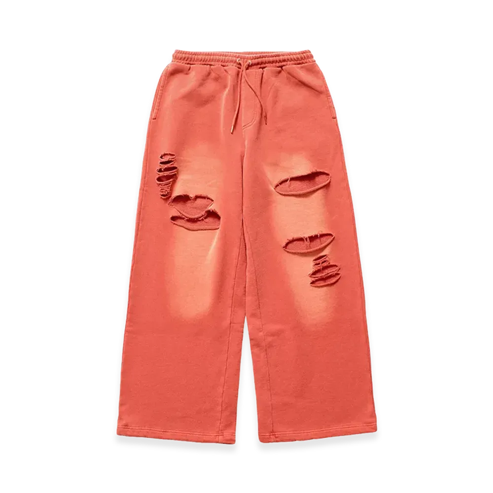 X-Girl Women's Distressed Sweatpants "Orange"