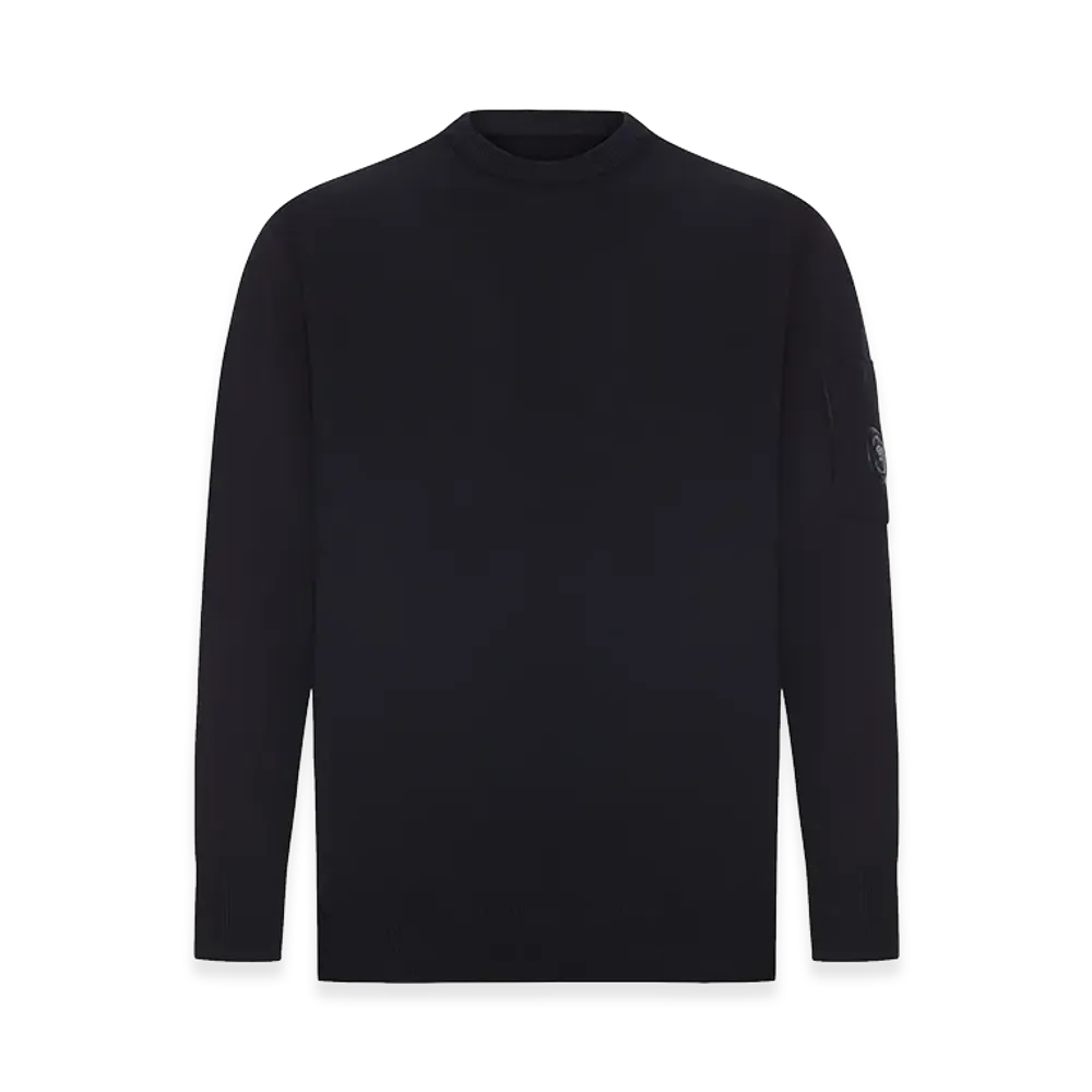 C.P. Company Crew Neck Sweater In Extrafine Merino Wool "Black"