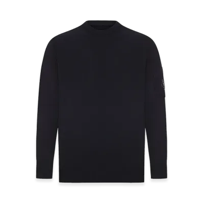 C.P. Company Crew Neck Sweater In Extrafine Merino Wool "Black"
