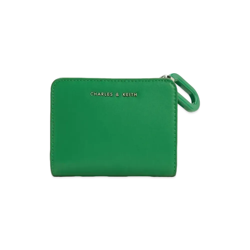 CHARLES & KEITH Oval Key Chain Ship Wallet "Green"