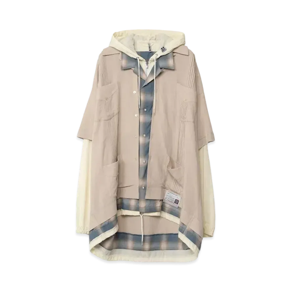 Maison MIHARA YASUHIRO Triple Layered Hooded Shirt "Beige"