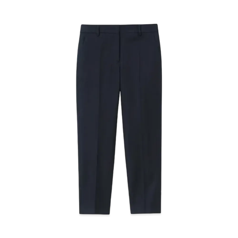 Paul Smith Women's Wool Flannel Tapered Pants "Navy"