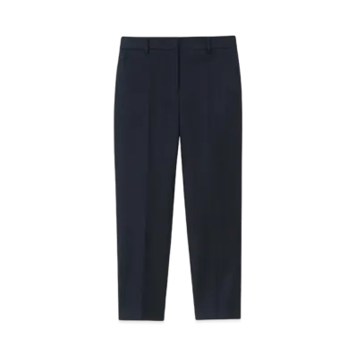 Paul Smith Women's Wool Flannel Tapered Pants "Navy"