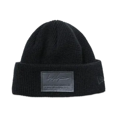 Yohji Yamamoto Pour Homme NEW ERA AC/WAFFUL CUFF KNIT SHORT YY LEATHER PATCH "Black"