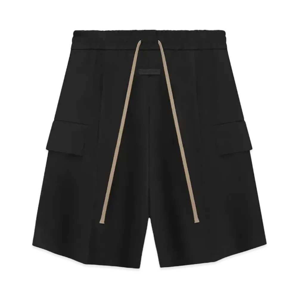 FEAR OF GOD ESSENTIALS Weighted Twill Cargo Shorts "Black"