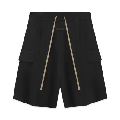 FEAR OF GOD ESSENTIALS Weighted Twill Cargo Shorts "Black"