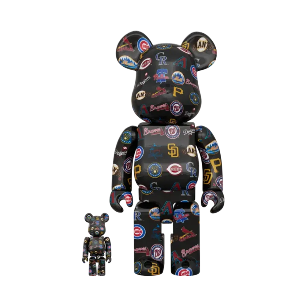 MEDICOM TOY "BEARBRICK" National League Black Ver. 100% & 400%