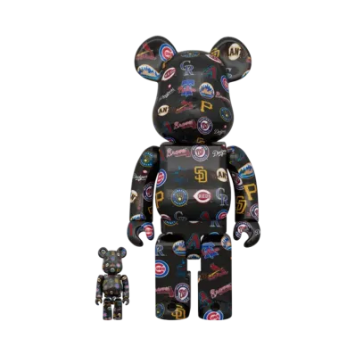 MEDICOM TOY "BEARBRICK" National League Black Ver. 100% & 400%