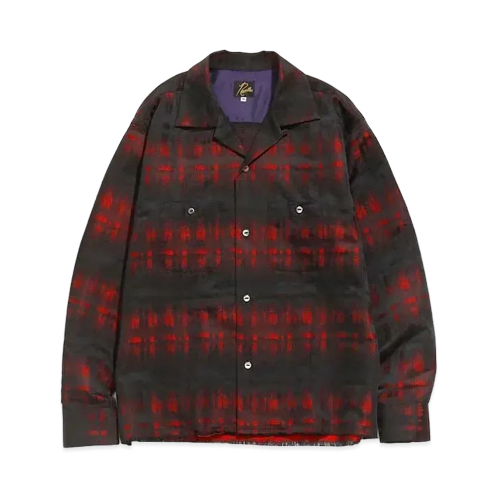 Needles C.O.B. CLASSIC SHIRT - PE/W OMBRE PLAID JQ. "Red"