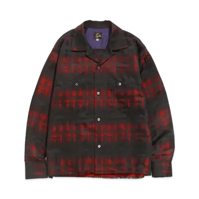 Needles C.O.B. CLASSIC SHIRT - PE/W OMBRE PLAID JQ. "Red"