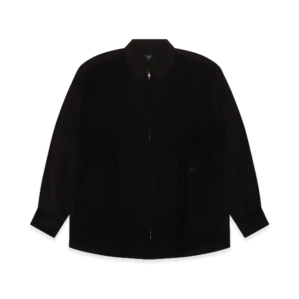 COMME des GARCONS HOMME Cotton Broad x Wool Sergegarment Fulled Shirts "Black/Black"