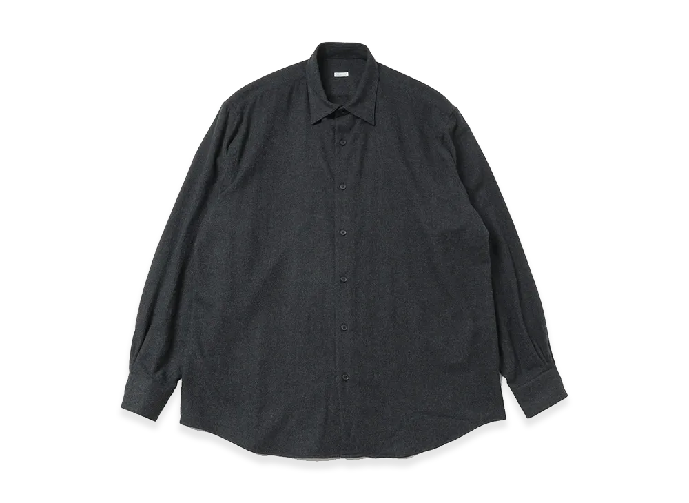 A.PRESSE Wool Regular Collar Shirt "Charcoal"