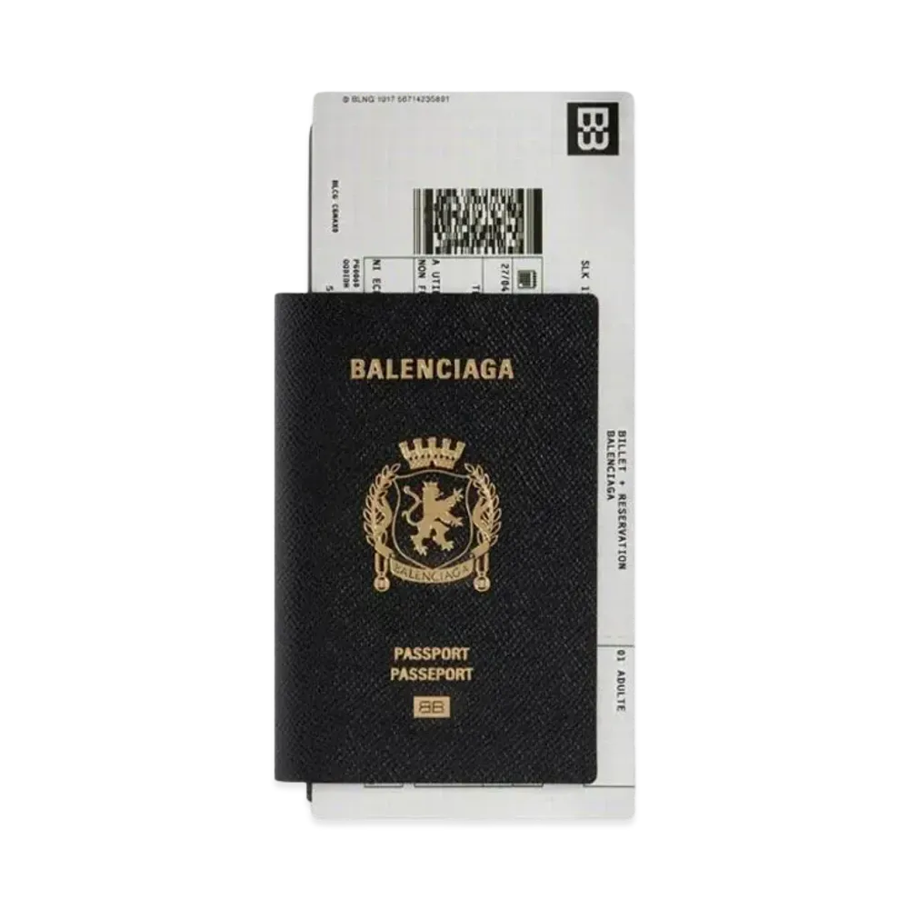BALENCIAGA Passport Long Wallet 1 Ticket "Black"
