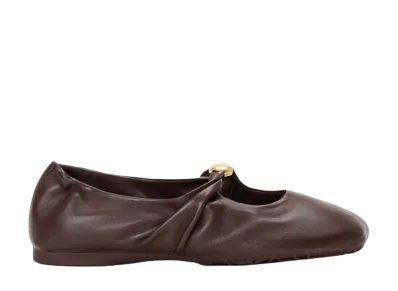 LOEWE Women's Pebble Soft Ballerina in Nappa Lambskin "Brownie"