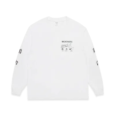 WACKO MARIA x 鶏舎 Washed Heavy Weight Long Sleeve T-Shirt "White"