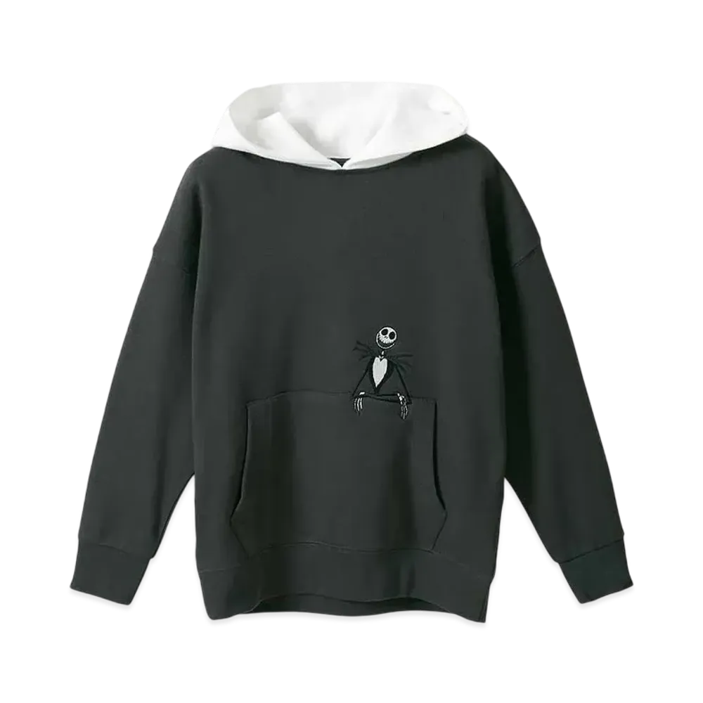 graniph x THE NIGHTMARE BEFORE CHRISTMAS I'M Jack Kids Fleece Big Silhouette Parka "Sumikuro"