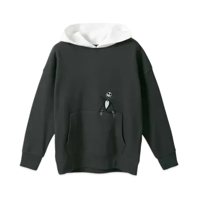 graniph x THE NIGHTMARE BEFORE CHRISTMAS I'M Jack Kids Fleece Big Silhouette Parka "Sumikuro"
