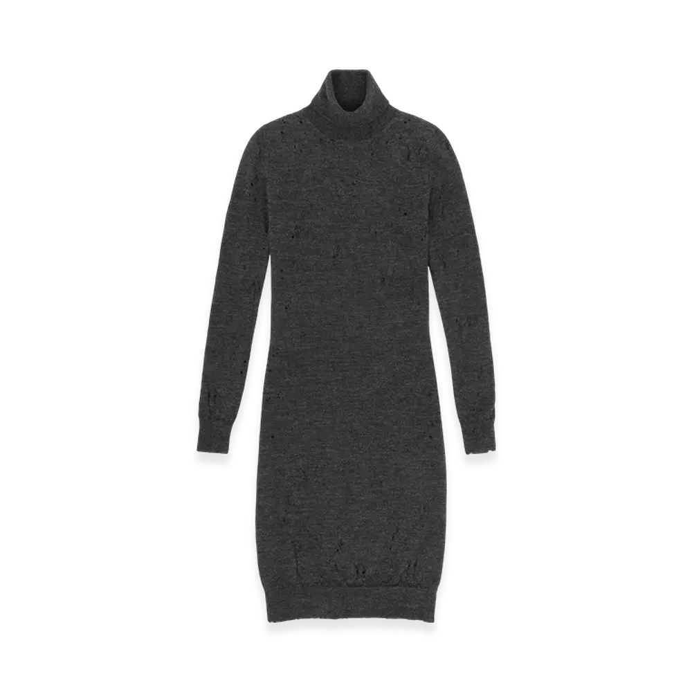 MM6 Maison Margiela Women's Turtleneck Dress "Dark Gray"
