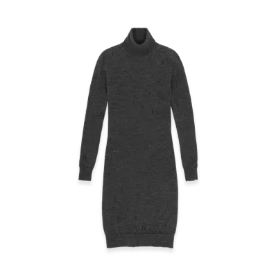 MM6 Maison Margiela Women's Turtleneck Dress "Dark Gray"