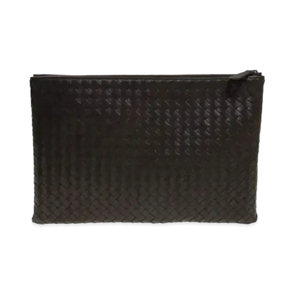 Bottega Veneta Lambskin Clutch Bag "Brown"