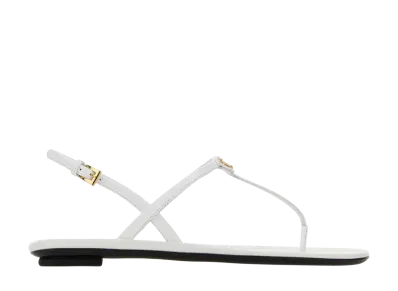 PRADA Women's Leather Thong Sandals "White"